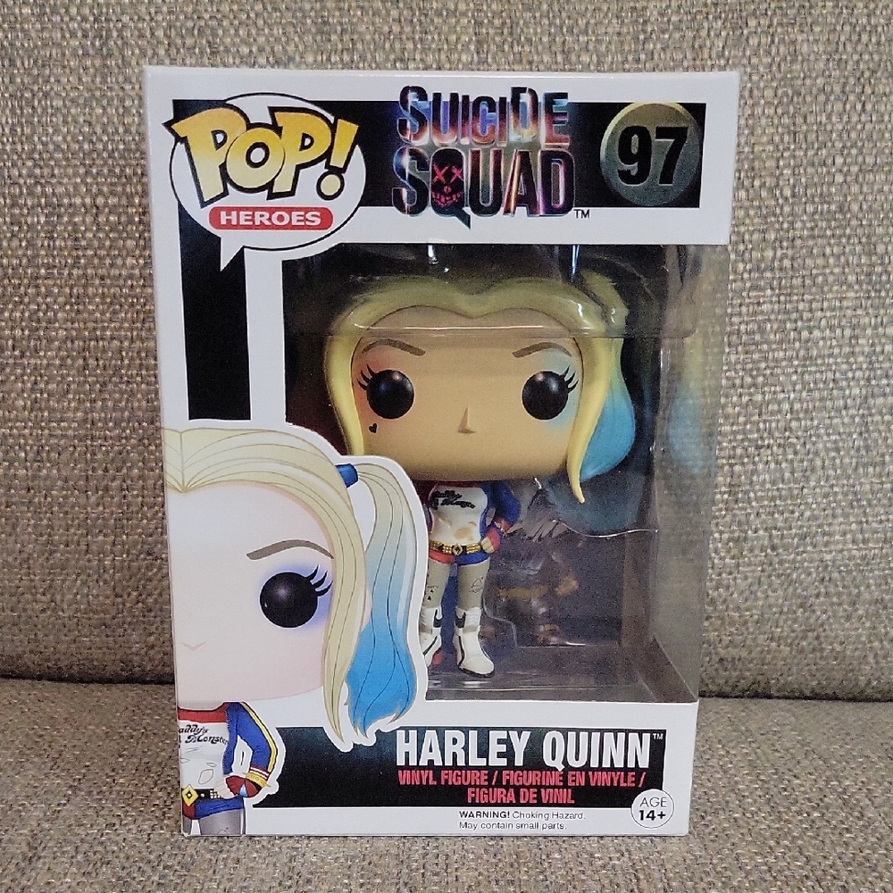 Funko Pop Harley Quinn with Blue and Red Accents